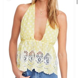 NWT Free People lunch date halter top - women’s large